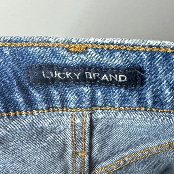 Lucky Brand High Rise Drew Button Fly Intentional Distressing Mom Jeans Size 26 - Picture 12 of 16